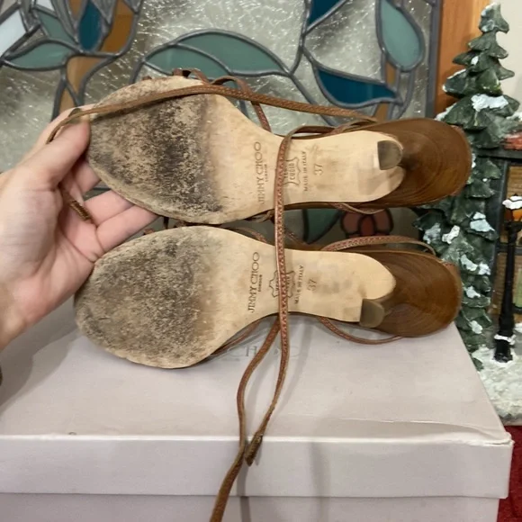 Jimmy Choo Boyce Strappy Sandals Heels Size 37 - Picture 14 of 16